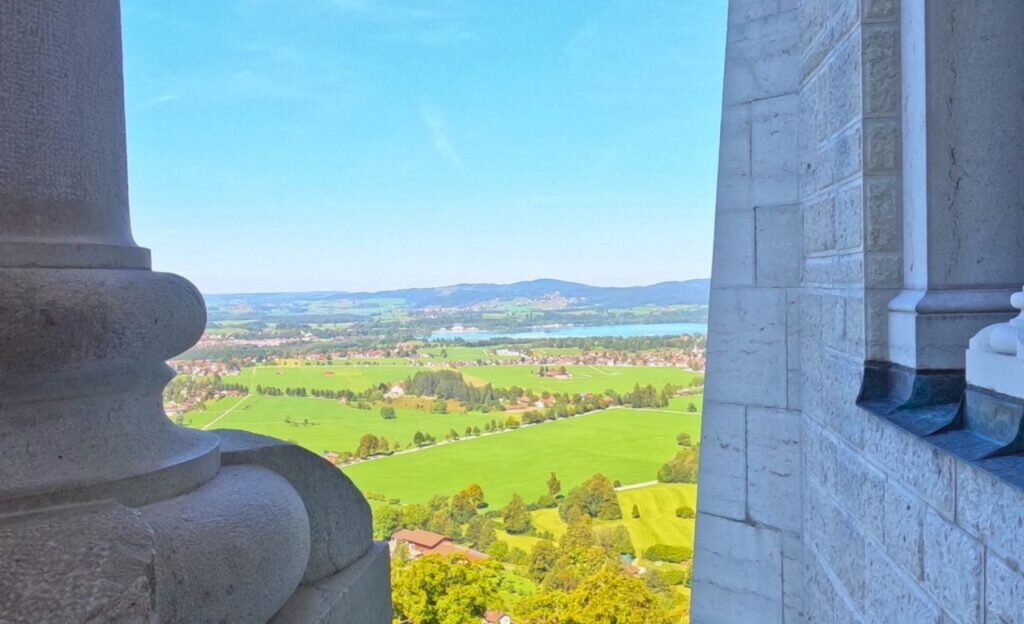 view from window of Neuschwanstein Castle